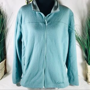 CABELA’S fleece jacket, sea foam green.